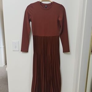 Uniqlo Rich Brown Long Sleeve Dress